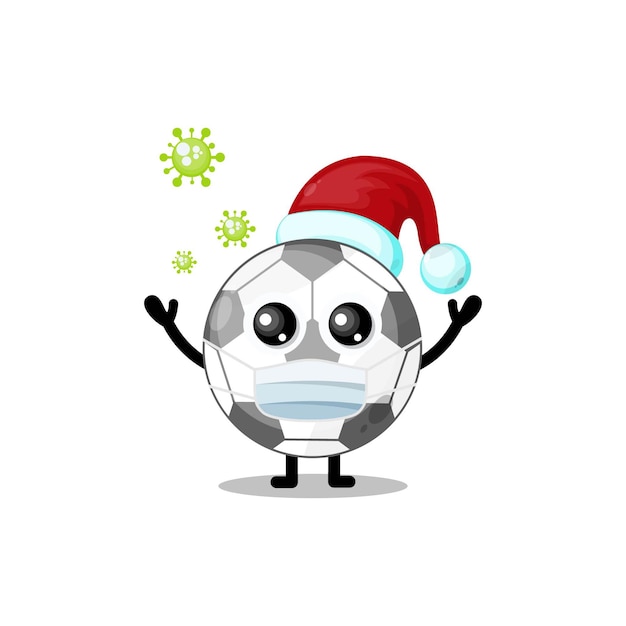 Christmas virus football cute character logo