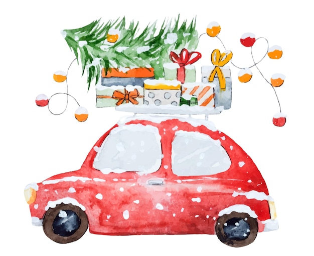 christmas watercolor paintings