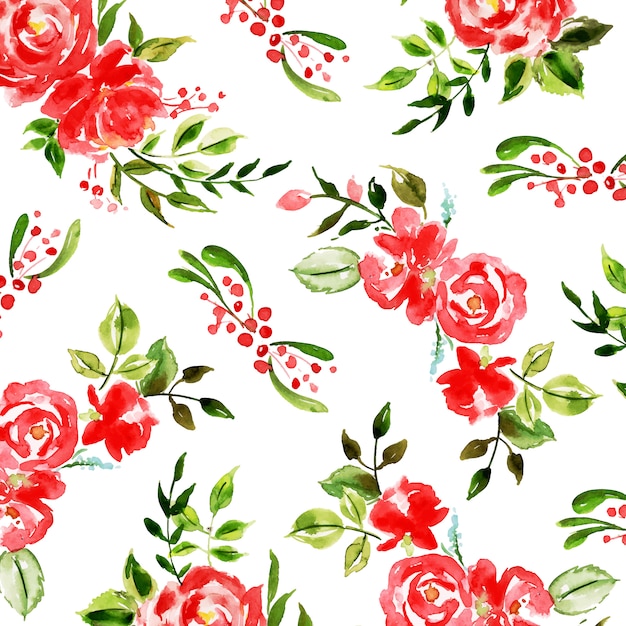 Christmas Watercolor Pattern Background