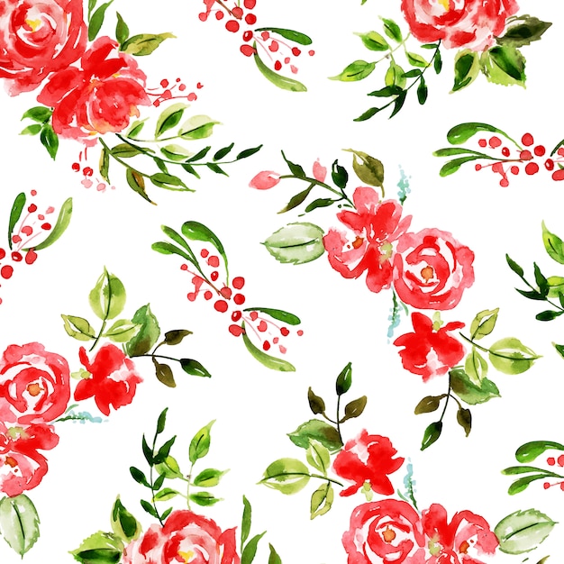 Christmas watercolor pattern background