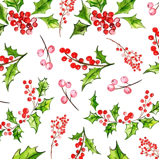 Christmas Watercolor Pattern Background