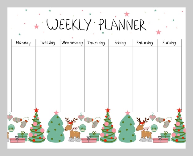 Christmas weekly planner