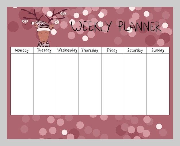 Christmas weekly planner