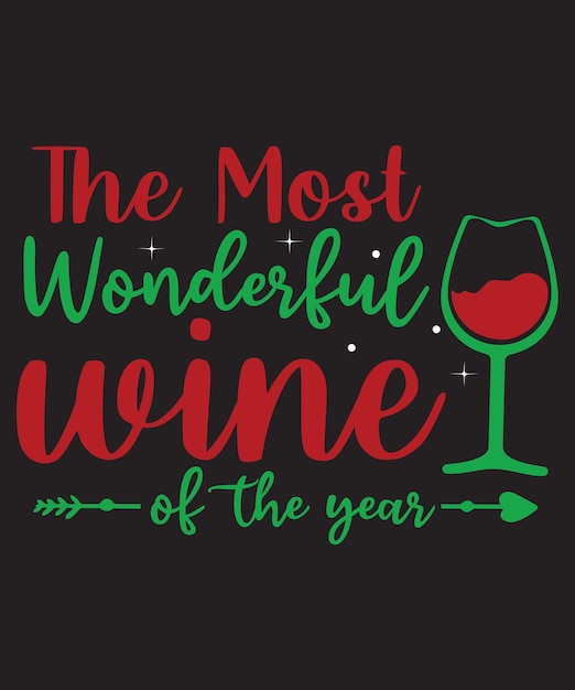 Vettore natale e vino amore tshirt design