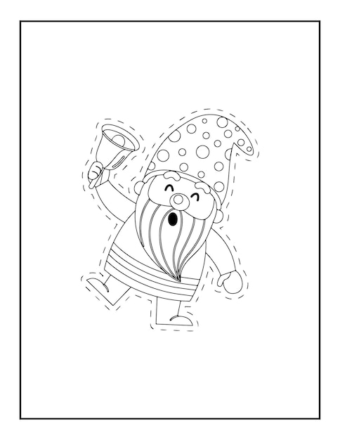 Vector christmas winter coloring, christmas airt. cute fairytale character. vector illustration coloring.