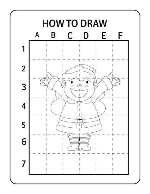 クリスマスの冬のぬりえ、クリスマスの空気。かわいいおとぎ話のキャラクター。ベクトル イラストの着色。