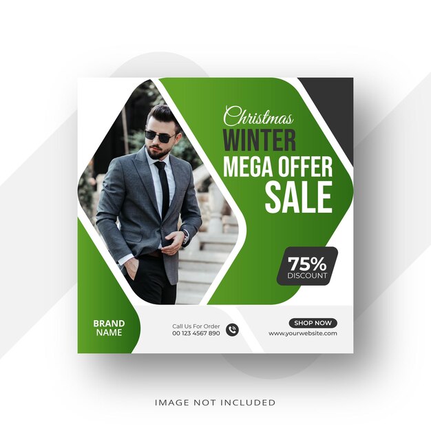 Vettore natale inverno fashion instagram post banner o fashion sale social media post template design