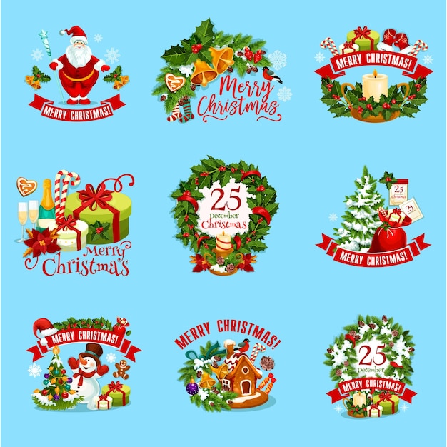 Christmas winter holiday icon for Xmas design