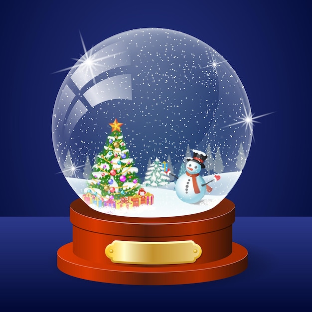 Christmas winter landscape globe