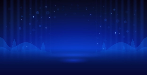 Vector christmas winter night dark blue background