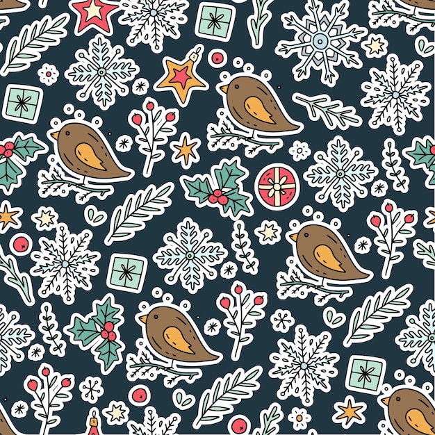 Vector christmas winter pattern