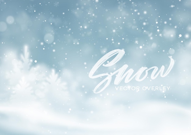 Christmas winter snowy landscape background. winter snow dust background. vector illustration eps10