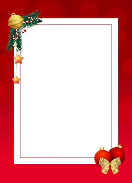 Christmas wishlist template with decorations