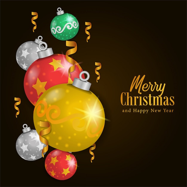 Vector christmas with bauble ball decoration