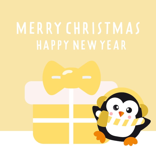 Christmas  with a cute Penguin