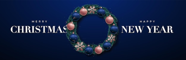 Christmas wreath banner