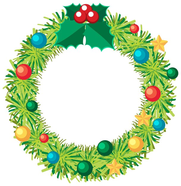 Christmas wreath decor isolated