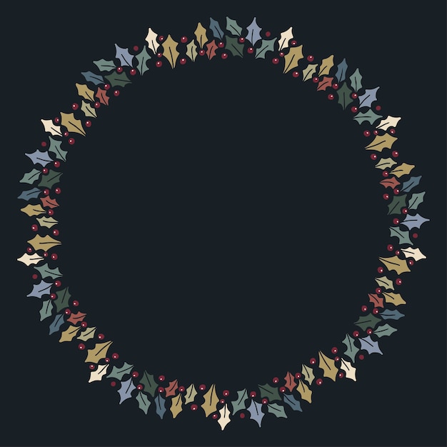 Christmas wreath design vector.