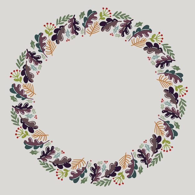 Christmas Wreath Design Vector.