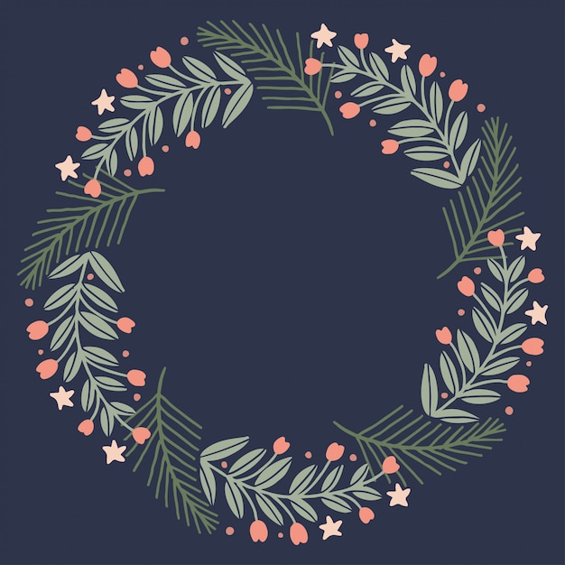 Vector christmas wreath design vector.