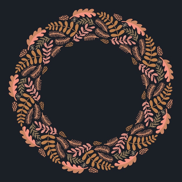 Christmas wreath design vector.