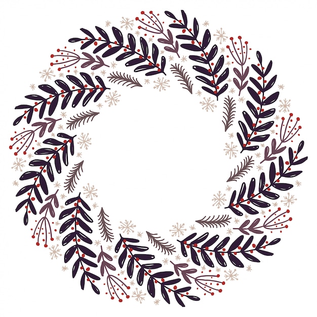 Christmas wreath design vector.