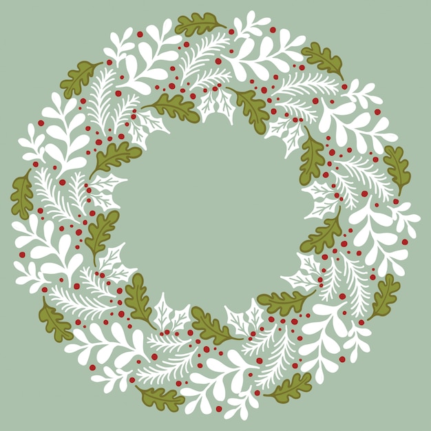 Christmas wreath design vector.