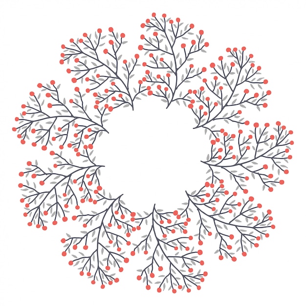 Christmas wreath design vector.