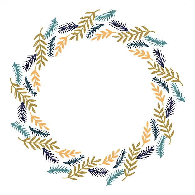 Vector christmas wreath design vector.