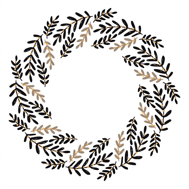 Christmas wreath design vector.