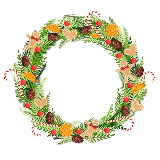 Christmas wreath illustration