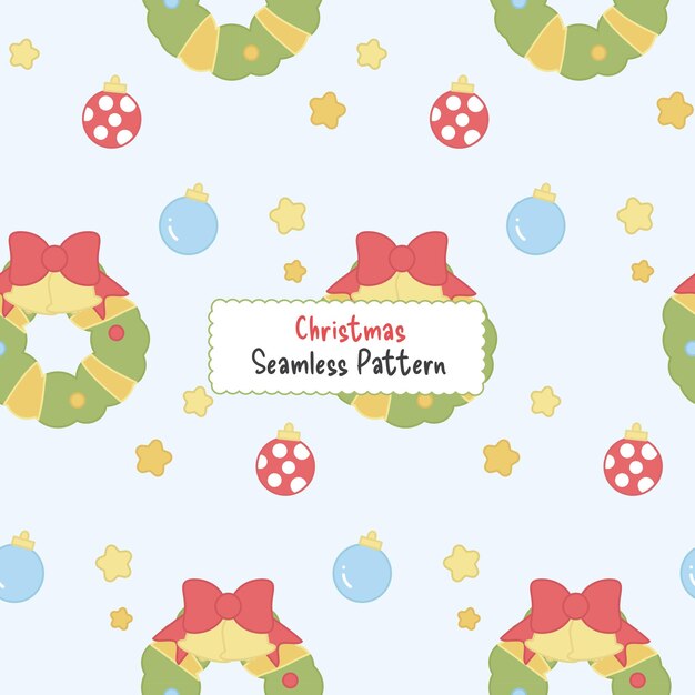 Vector christmas wreath seamless pattern