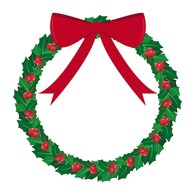 Christmas wreath vector illustration isolated graphic