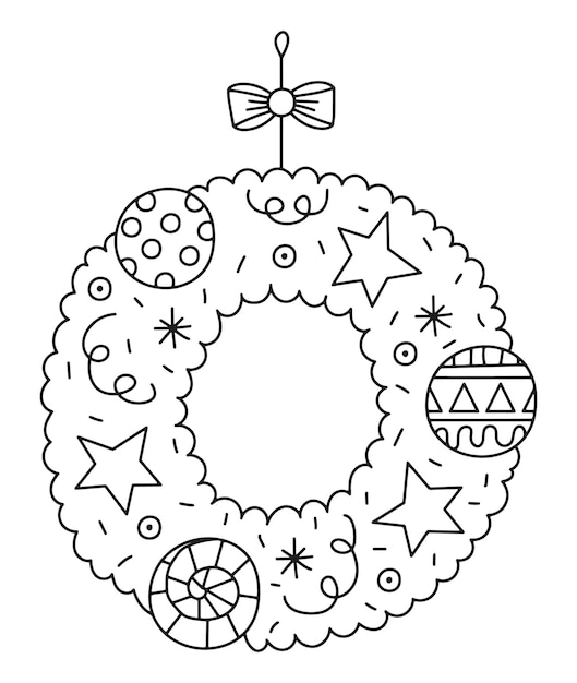 Christmas wreath vector illustration