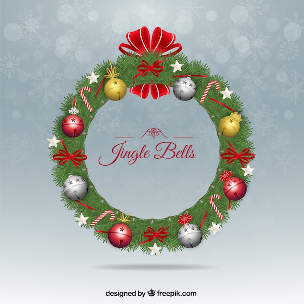 Christmas wreath with jingle bells