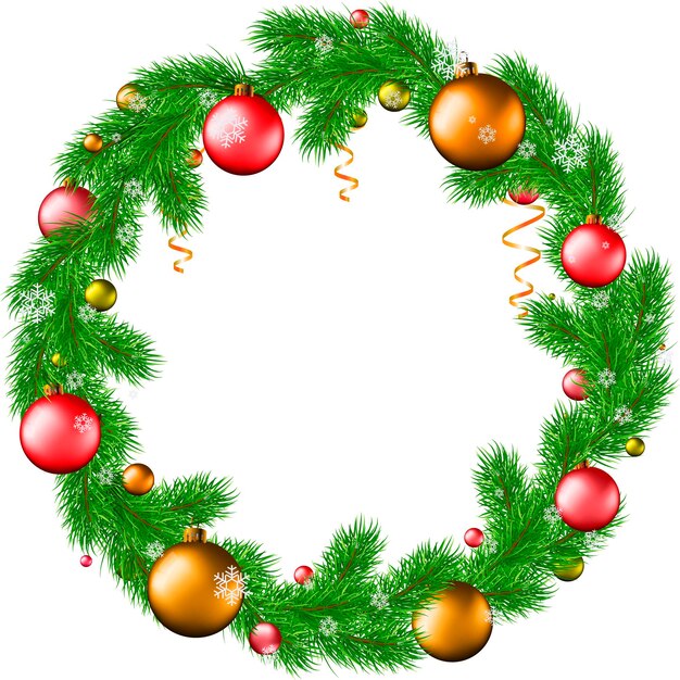 Christmas wreath with red balls