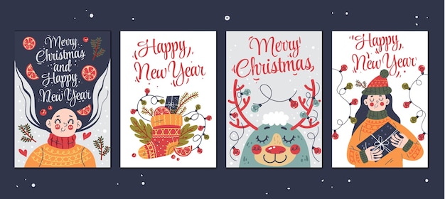 Christmas xmas holiday greeting cards decoration template abstract concept