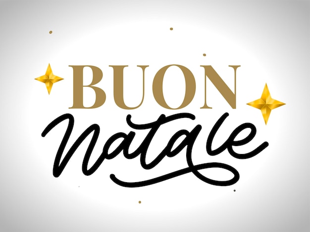 ChristmasBuon Natale greeting cardHandwriting lettering in italianHoliday letteringNew year templateVintage vectortypography design