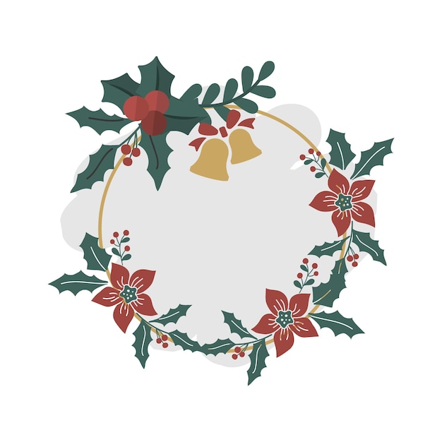 Vector christmast border flower paint brush template