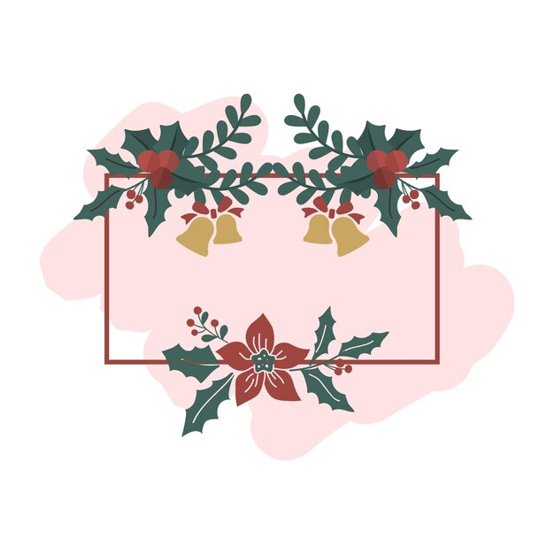 Christmast border flower paint brush template