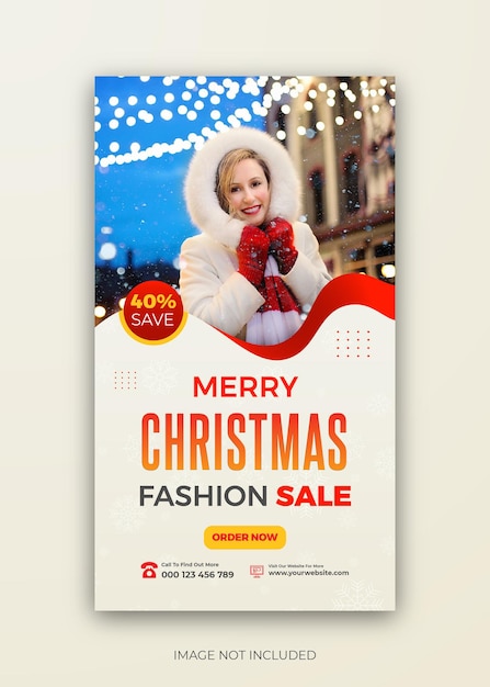 Chritmas new year fashion instagram story template design