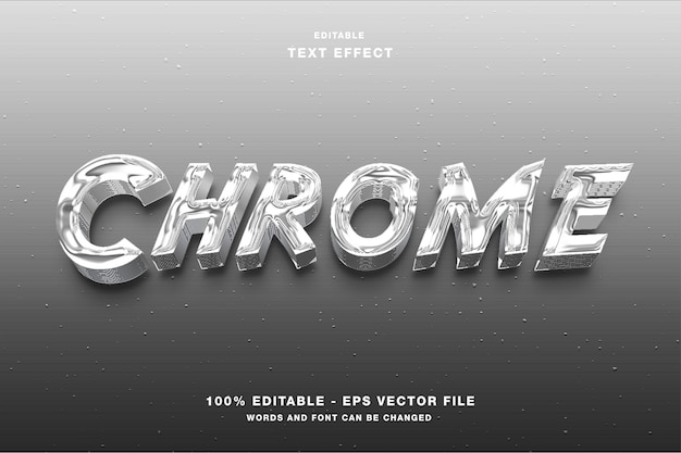 Chrome 3D bewerkbaar teksteffect