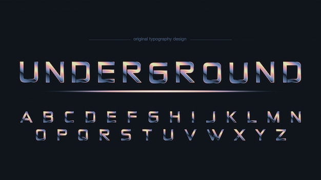 Vector chrome abstract sports typography