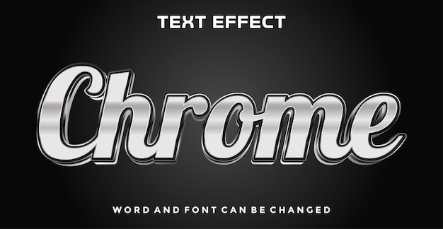 Chrome bewerkbaar teksteffect