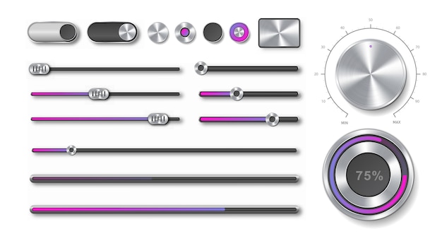 Chrome buttons set