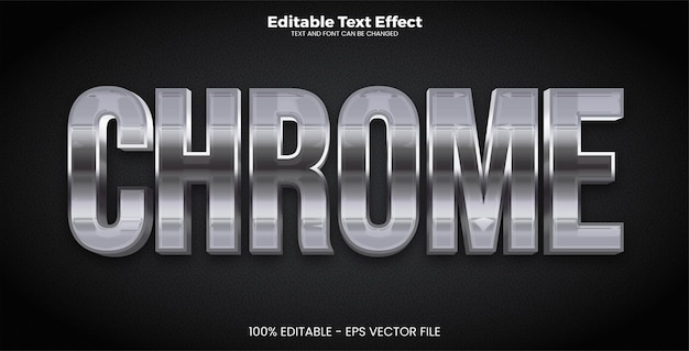 Chrome editable text effect in modern trend style