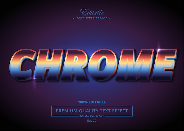 CHROME EDITABLE VECTOR TEXT EFFECT