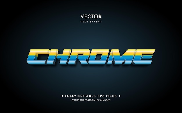 Vector chrome editable vector text effect