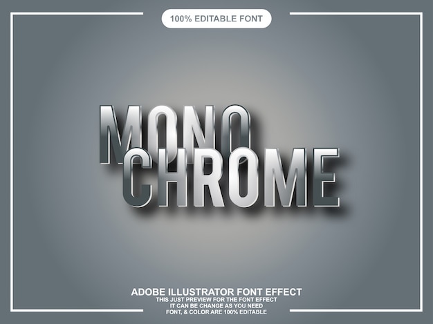 Vector chrome graphic style illustrator editable typography