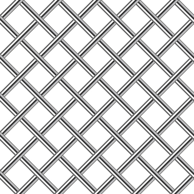 Vector chrome metal grid diagonal seamless background